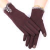 Gants d'hiver - élégants gants doux pour femmes avec bord en fausse fourrure