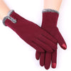 Gants d'hiver - élégants gants doux pour femmes avec bord en fausse fourrure
