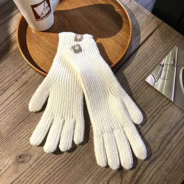Gants d'hiver pour femmes - gants tricotés côtelés et isolés