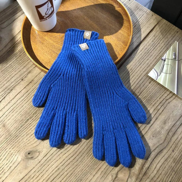 Gants d'hiver pour femmes - gants tricotés côtelés et isolés