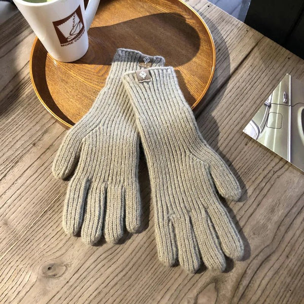 Gants d'hiver pour femmes - gants tricotés côtelés et isolés