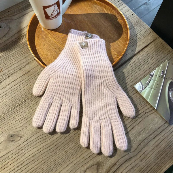 Gants d'hiver pour femmes - gants tricotés côtelés et isolés
