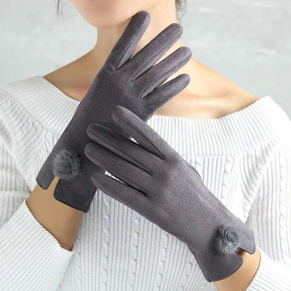 Gants élégants - gants féminins avec un design en métal doré