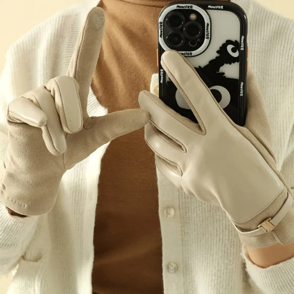 Gants en similicuir (PU) - main d'hiver élégante et fonctionnelle pour femmes