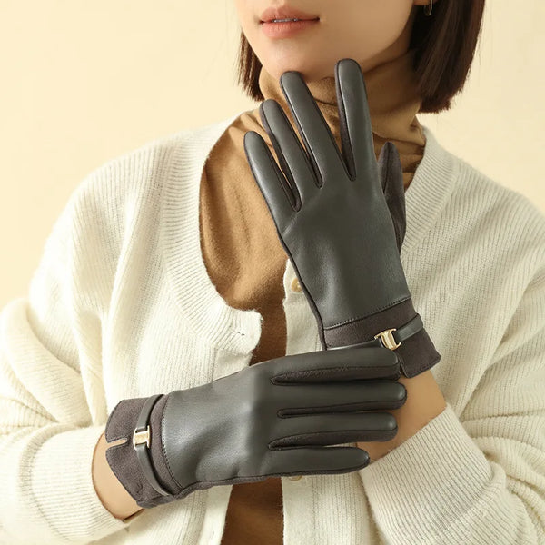 Gants en similicuir (PU) - main d'hiver élégante et fonctionnelle pour femmes
