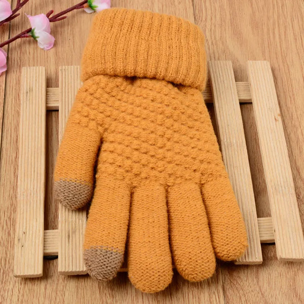 Gants en maille avec écran tactile - gants d'hiver pour femmes compatibles avec les écrans tactiles