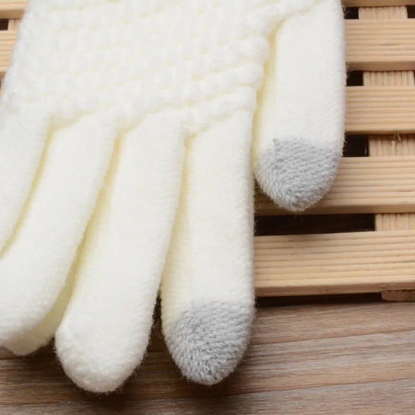 Gants en maille avec écran tactile - gants d'hiver pour femmes compatibles avec les écrans tactiles
