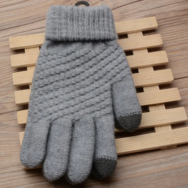Gants en maille avec écran tactile - gants d'hiver pour femmes compatibles avec les écrans tactiles