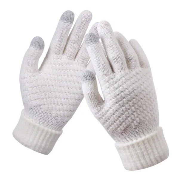 Gants en maille avec écran tactile - gants d'hiver pour femmes compatibles avec les écrans tactiles