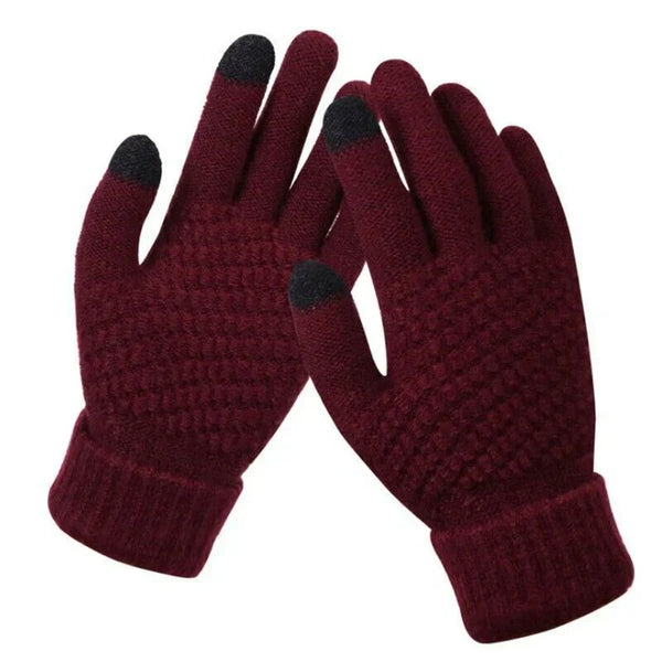 Gants en maille avec écran tactile - gants d'hiver pour femmes compatibles avec les écrans tactiles