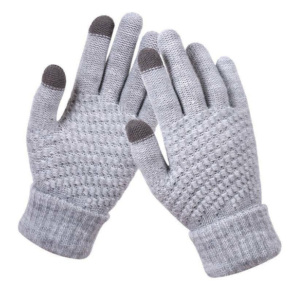 Gants en maille avec écran tactile - gants d'hiver pour femmes compatibles avec les écrans tactiles