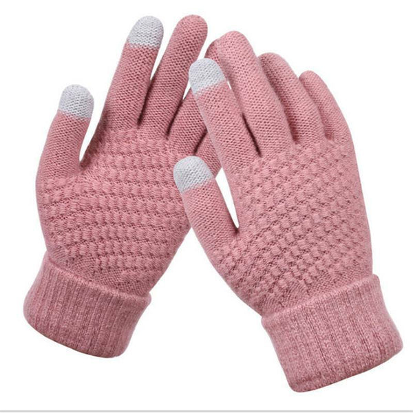 Gants en maille avec écran tactile - gants d'hiver pour femmes compatibles avec les écrans tactiles