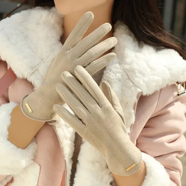 Gants en suède élégants - gants de luxe pour femmes