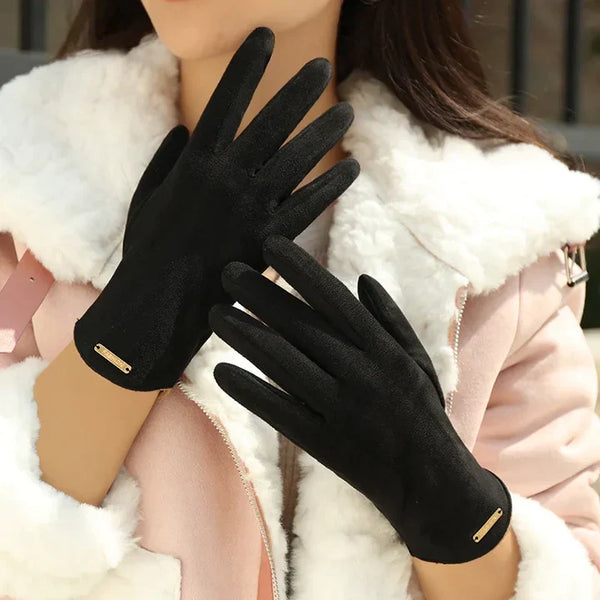 Gants en suède élégants - gants de luxe pour femmes