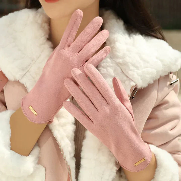 Gants en suède élégants - gants de luxe pour femmes