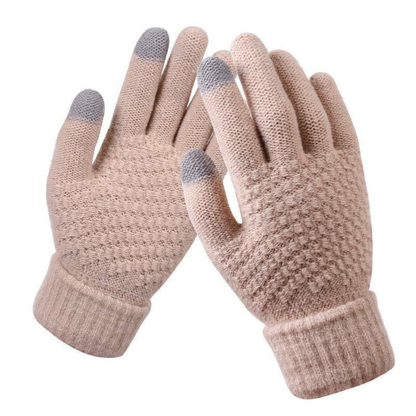 Gants tricotés 2 pièces - gants d'hiver élégants pour femmes