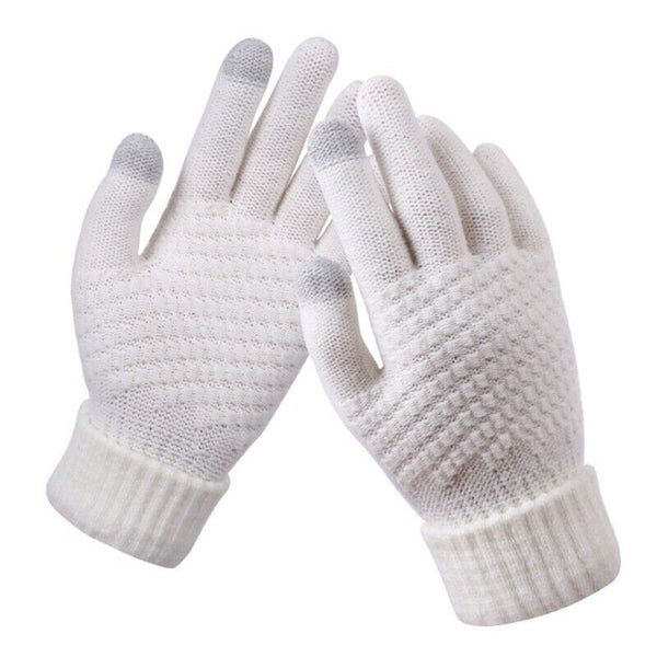Gants tricotés 2 pièces - gants d'hiver élégants pour femmes