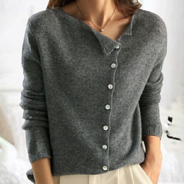 Gilet à boutons - cardigan en tricot doux pour femmes, couche élégante et polyvalente