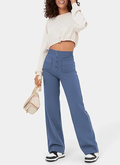 Pantalons larges taille haute pour femmes - tissu doux, coupe décontractée pour un style quotidien