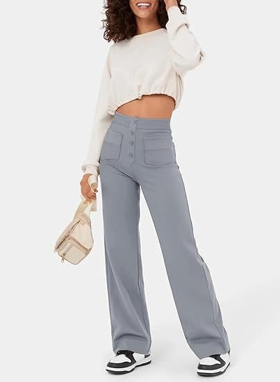 Pantalons larges taille haute pour femmes - tissu doux, coupe décontractée pour un style quotidien