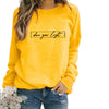 Sweat-shirt en coton avec citation inspirante pour femmes - pull à manches longues casual pour le quotidien