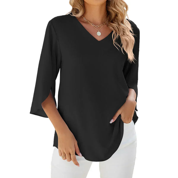 Blouse femme v-neck chic et décontractée - un haut agréable pour le quotidien