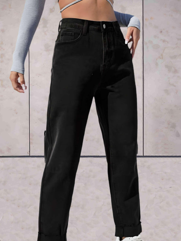 Jean à taille haute - slim fit tendance pour femmes