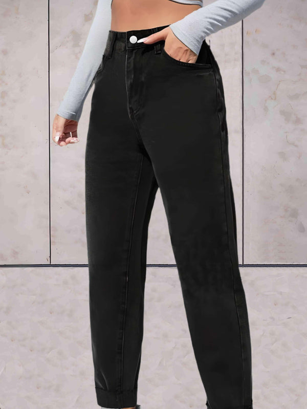 Jean à taille haute - slim fit tendance pour femmes