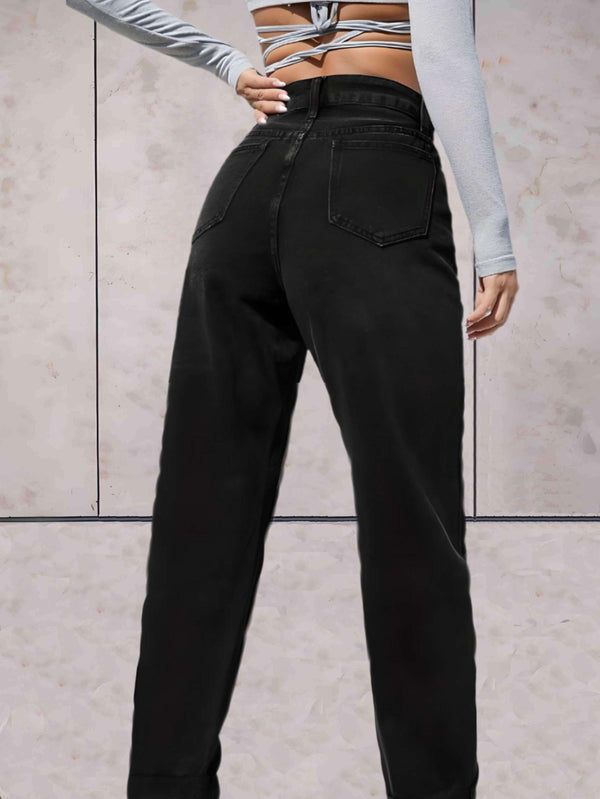 Jean à taille haute - slim fit tendance pour femmes