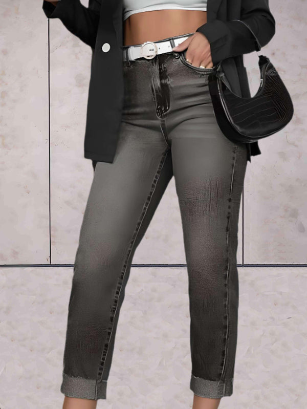 Jean à taille haute - slim fit tendance pour femmes