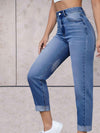 Jean à taille haute - slim fit tendance pour femmes
