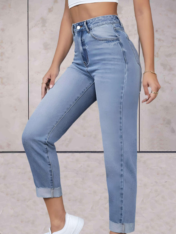 Jean à taille haute - slim fit tendance pour femmes