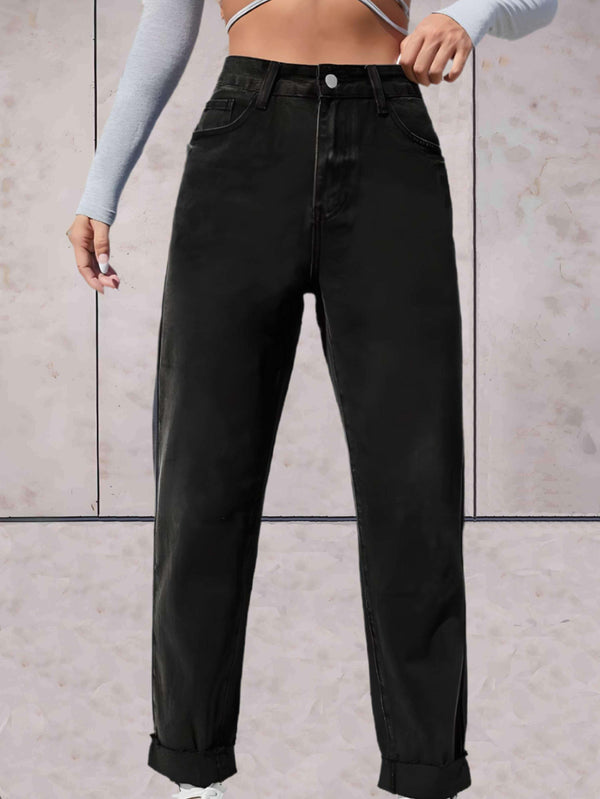 Jean à taille haute - slim fit tendance pour femmes