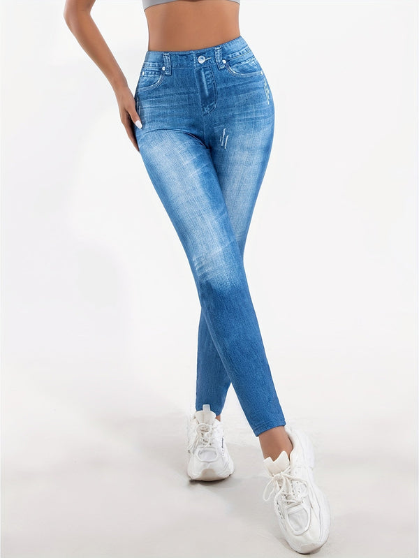 Jean skinny - leggings en denim taille haute pour femmes