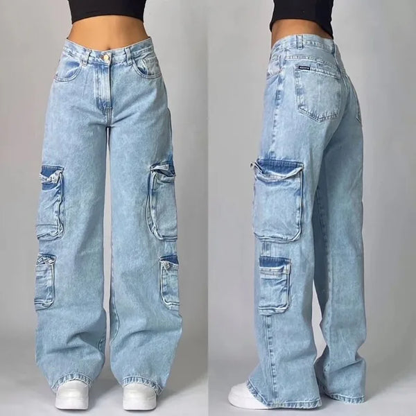Jeans cargo - pantalons en denim baggy tendance pour femmes
