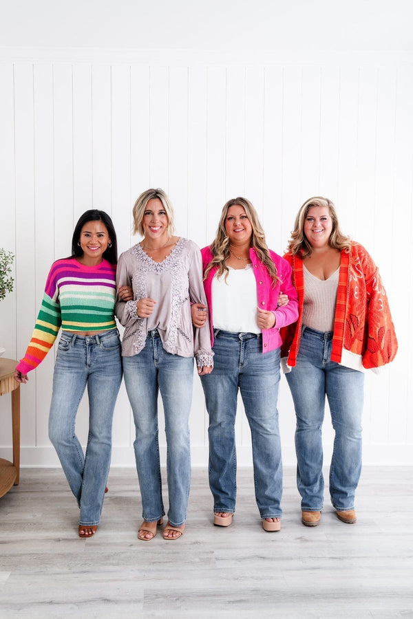 Jeans en denim contrôle ventre - flares féminines flatteuses