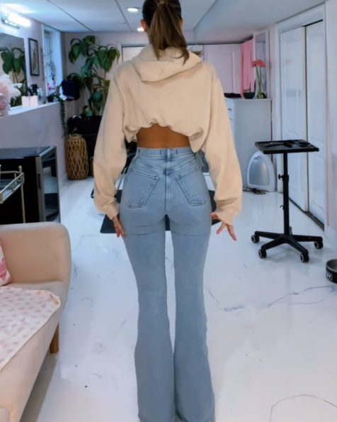 Jeans évasés - chic pantalons en denim taille haute pour femmes