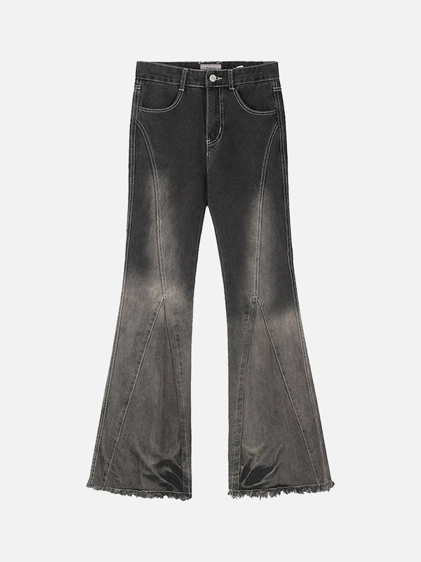 Jeans évasés en denim - pantalons vintage noirs pour femmes