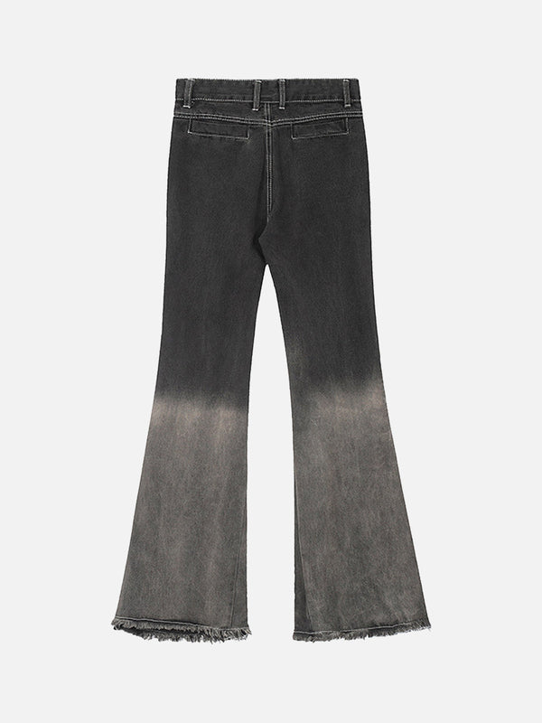Jeans évasés en denim - pantalons vintage noirs pour femmes