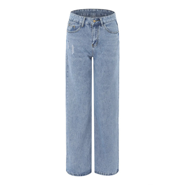 Jeans évasés - pantalons en denim bleu taille haute pour femmes