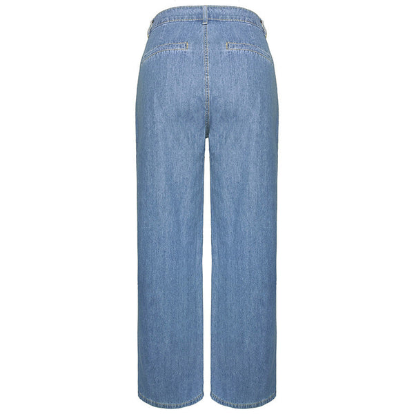 Jeans évasés pour femmes - denim bleu décontracté