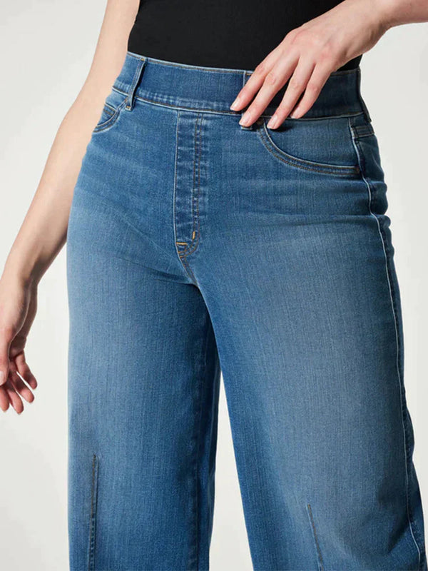 Jeans large à taille haute - pantalons en denim élégants pour femmes