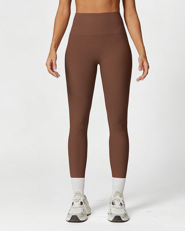 Leggings de sport à taille haute et côtelés - activewear féminin pour le fitness