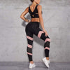 Leggings de sport - activewear féminin en noir et rose tendance
