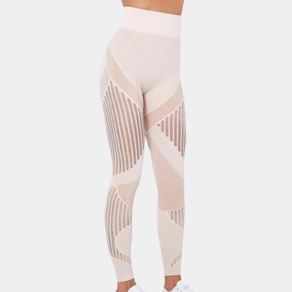 Leggings taille haute - activewear chic pour femmes avec détails en mesh