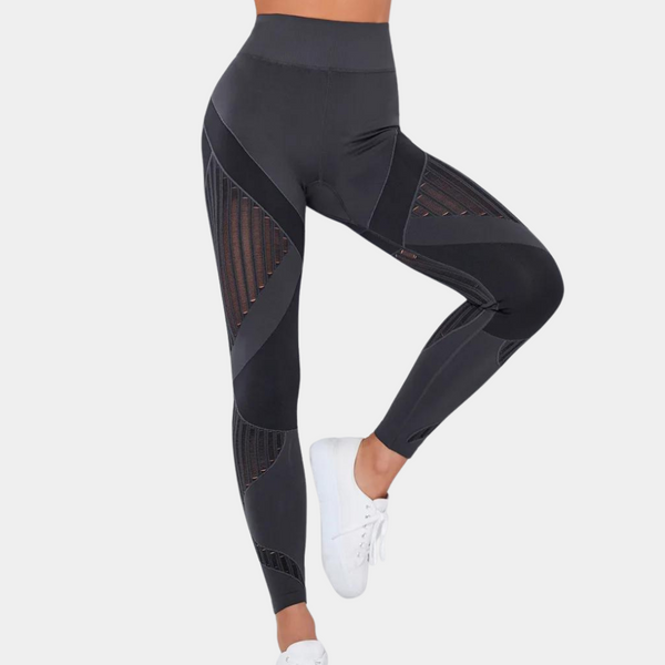 Leggings taille haute - activewear chic pour femmes avec détails en mesh