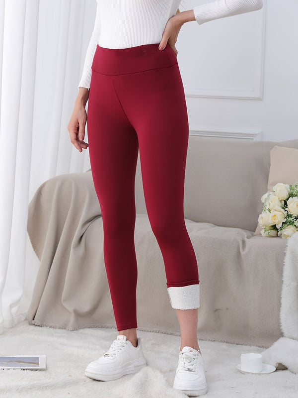 Leggings thermiques - pantalons en polaire taille haute pour femmes