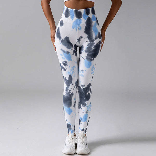 Leggings tie-dye pour femmes - pantalons de sport taille haute respirants