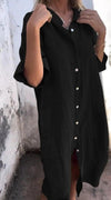 Robe midi en lin décontractée avec détails de boutons - robe d'été aérienne pour un look quotidien