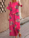 Ensemble boho 2 pièces pour femmes - tenue légère à imprimé floral pour un quotidien stylé - élégant et polyvalent